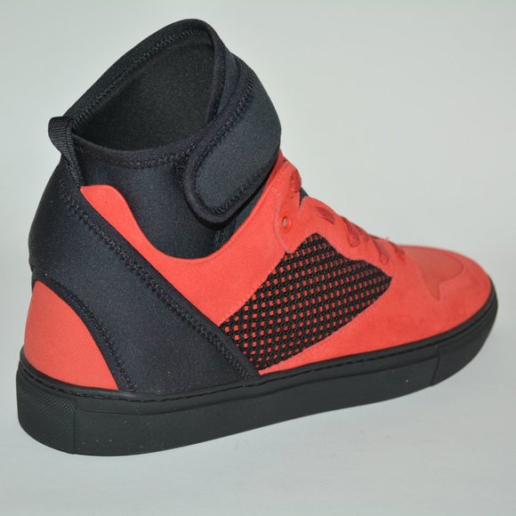 NWT BALENCIAGA MENS NEOPRENE STRAP HITOP SUEDE LEATHER SNEAKERS US 15 EU 48 - Picture 2 of 10